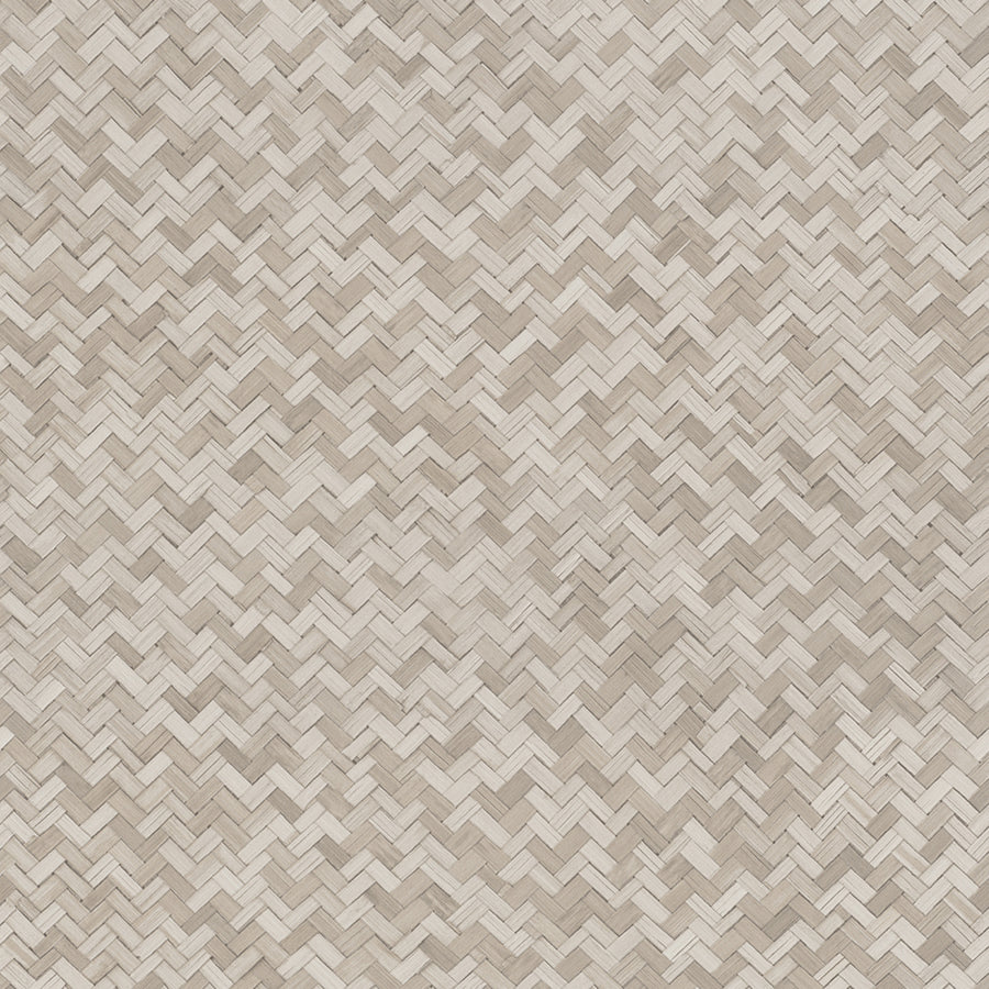 Текстилен ефект Тапет Геометричен Плетеница Беж Ботаника