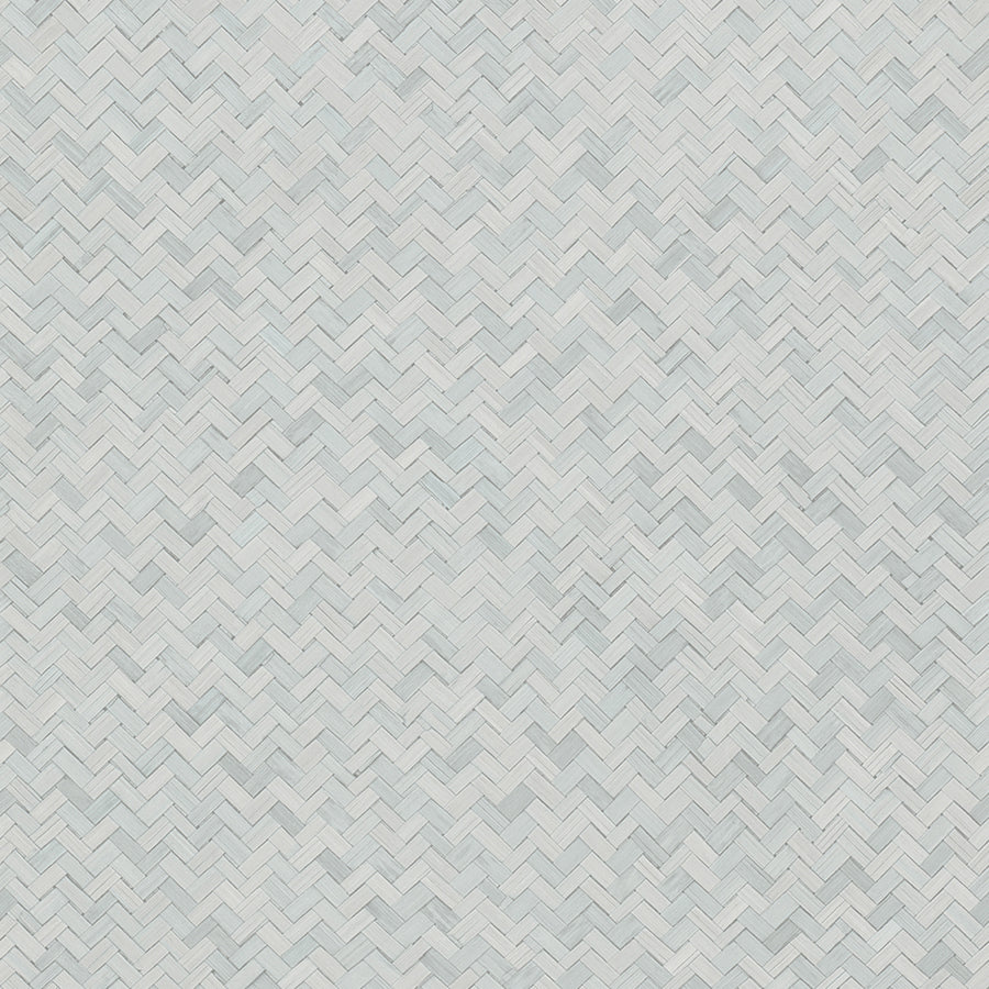 Текстилен ефект Тапет Геометричен Плетеница Тюркоаз Ботаника