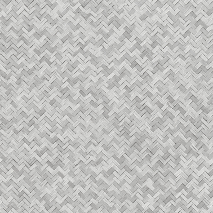 Текстилен ефект Тапет Геометричен Плетеница Сив Ботаника