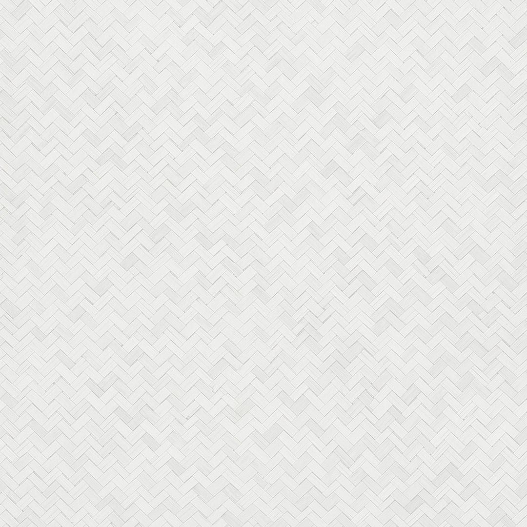 Текстилен ефект Тапет Геометричен Плетеница Бял Ботаника