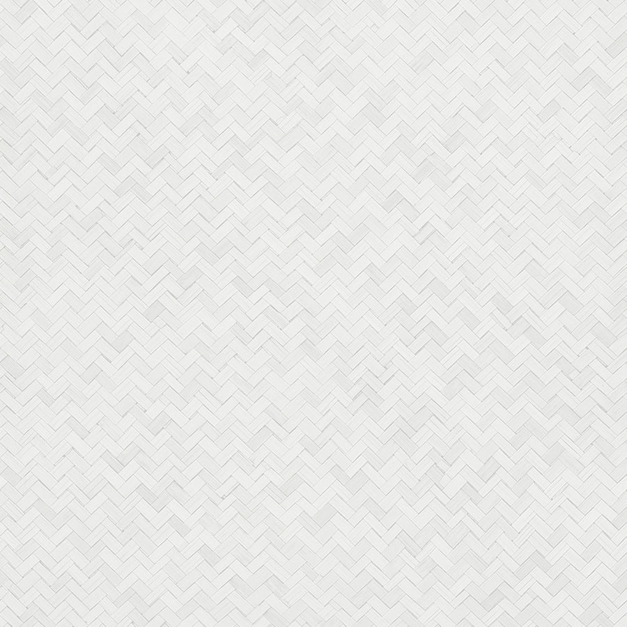 Текстилен ефект Тапет Геометричен Плетеница Бял Ботаника