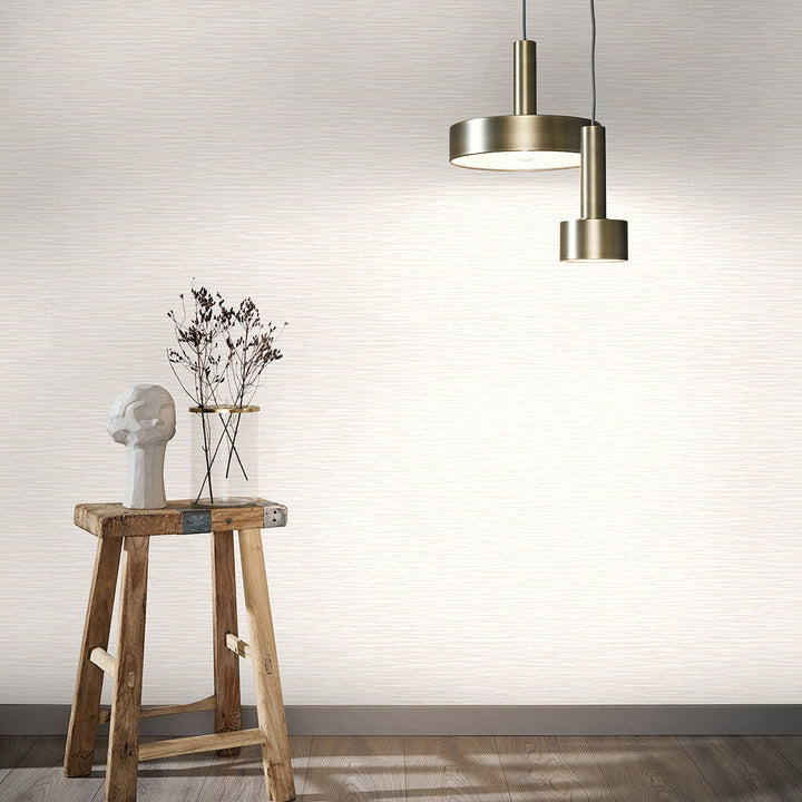 Текстилен ефект Тапет Едноцветен Текстил меланж Крем Ботаника