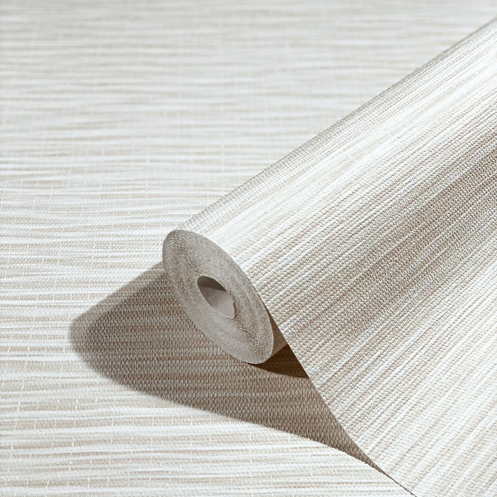 Текстилен ефект Тапет Едноцветен Текстил меланж Крем Ботаника