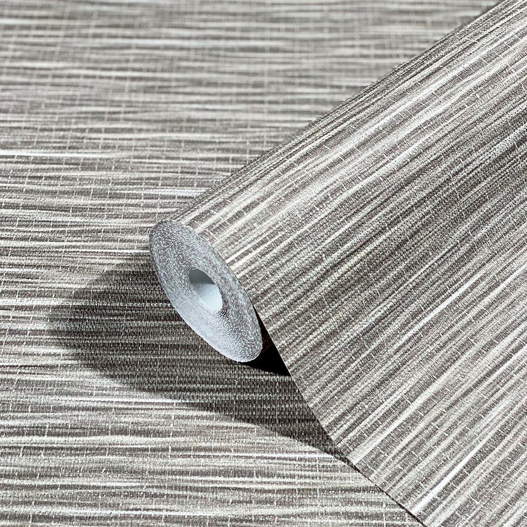 Текстилен ефект Тапет Едноцветен Текстил меланж Таупе Ботаника