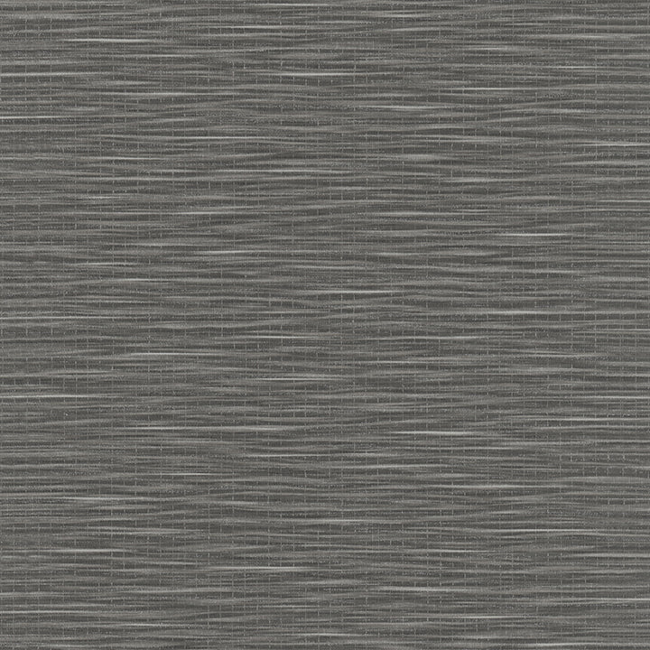 Текстилен ефект Тапет Едноцветен Текстил меланж Антрацит Ботаника