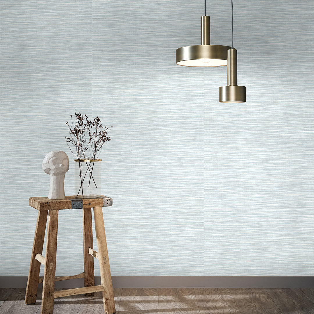 Текстилен ефект Тапет Едноцветен Текстил меланж Тюркоаз Ботаника