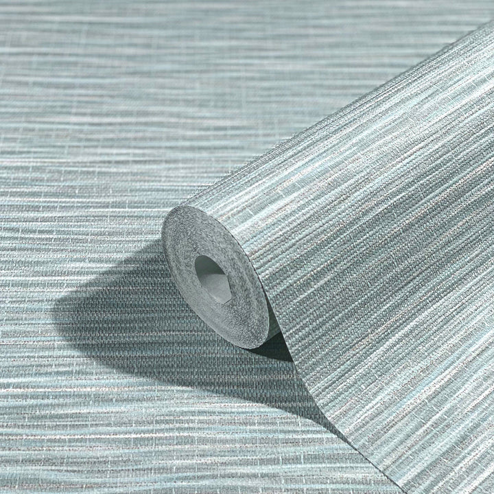 Текстилен ефект Тапет Едноцветен Текстил меланж Тюркоаз Ботаника