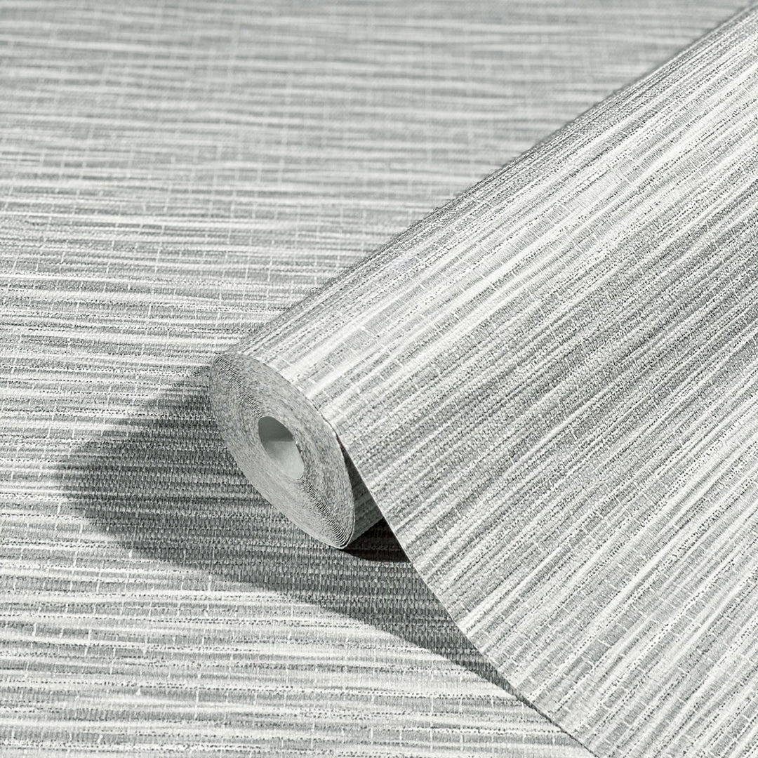 Текстилен ефект Тапет Едноцветен Текстил меланж Сиво Ботаника