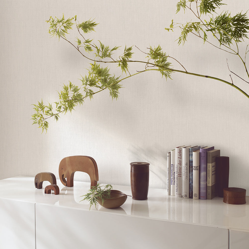 Текстилен ефект Тапет Едноцветен Плат Светлосив Ботаника