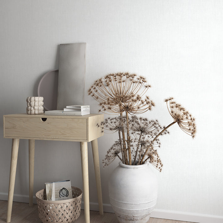 Текстилен ефект Тапет Едноцветен Плат Светлосив Ботаника