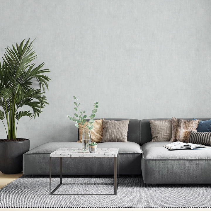 Текстилен ефект Тапет Едноцветен Плат Тюркоаз Ботаника