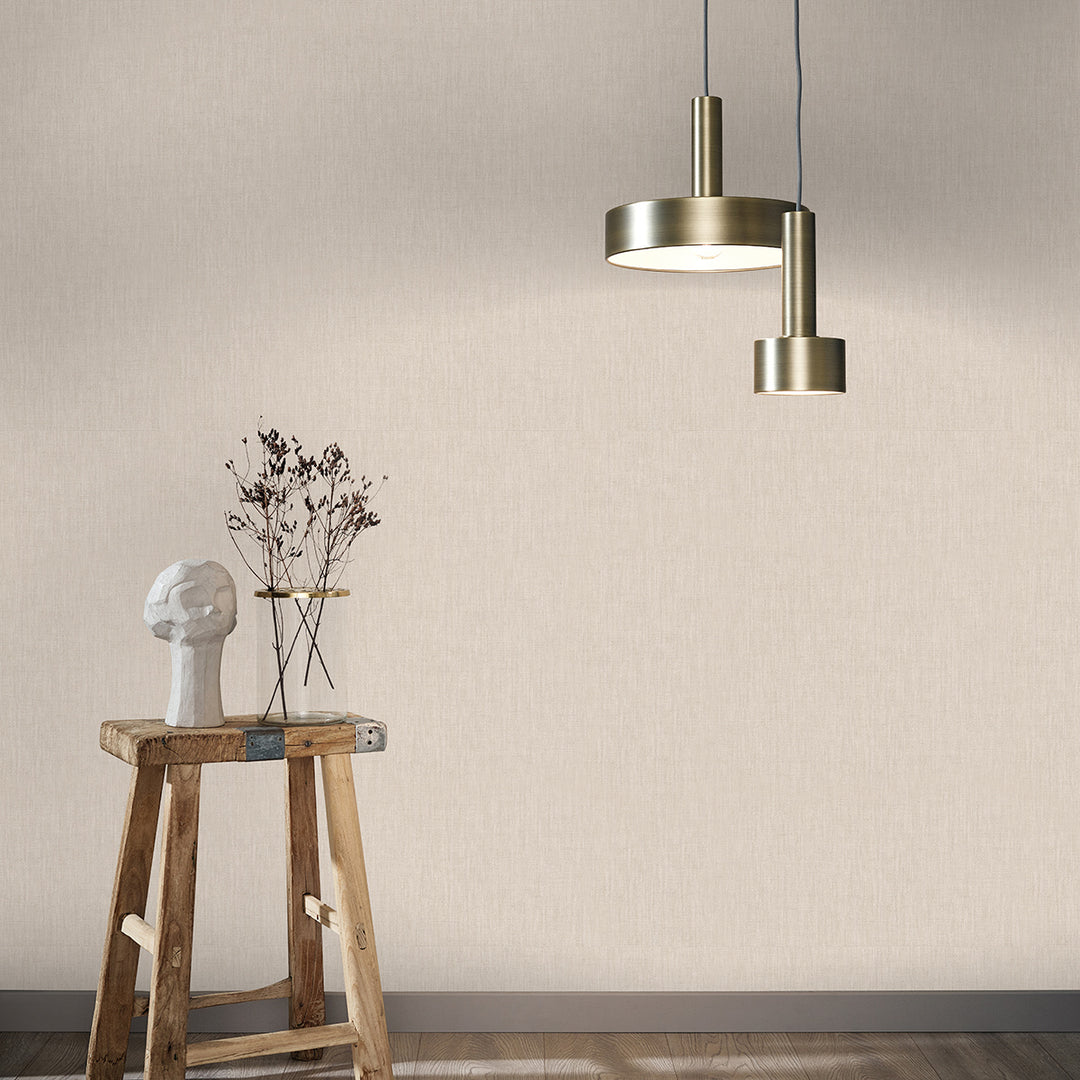 Текстилен ефект Тапет Едноцветен Плат Беж Ботаника