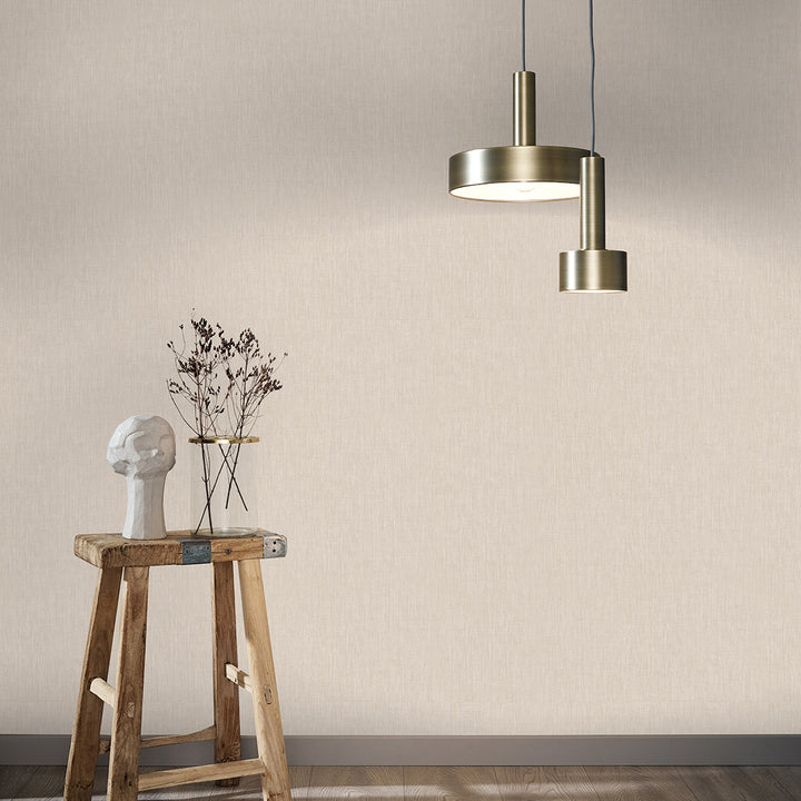 Текстилен ефект Тапет Едноцветен Плат Беж Ботаника