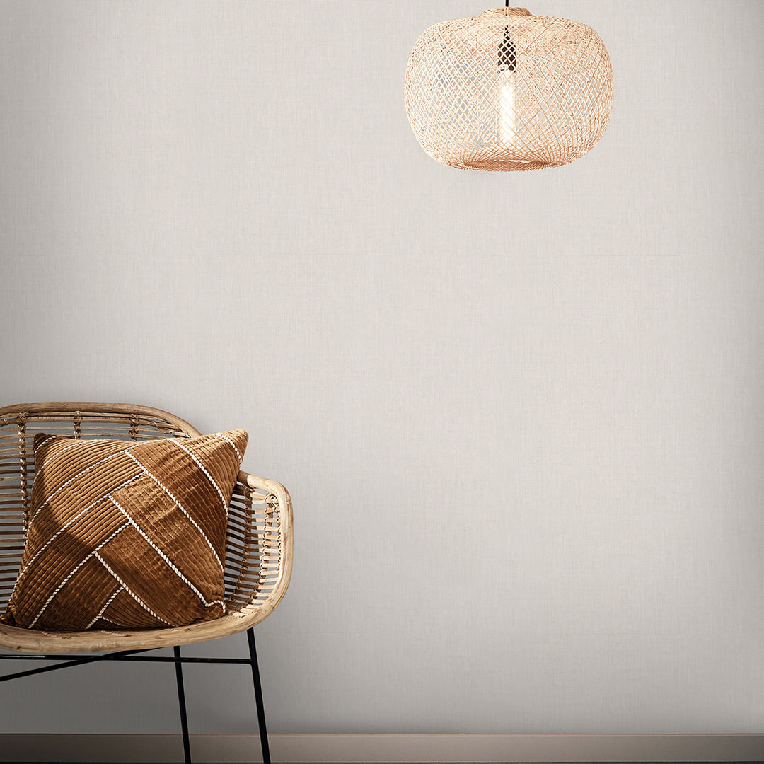 Текстилен ефект Тапет Едноцветен Плат Крем Ботаника