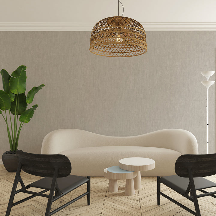 Текстилен ефект Тапет Едноцветен Плат Таупе Ботаника