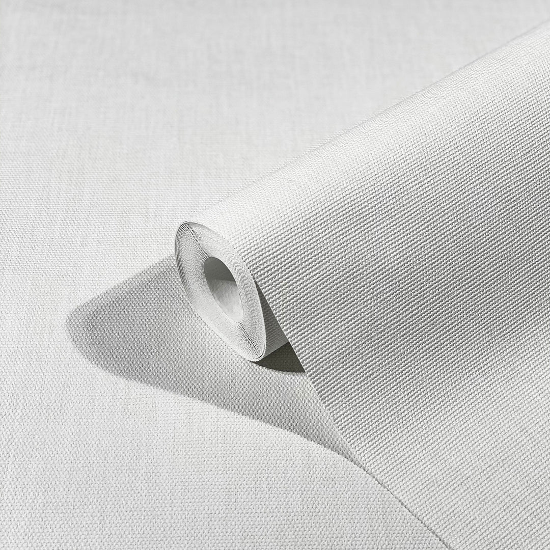 Текстилен ефект Тапет Едноцветен Плат Бял Ботаника