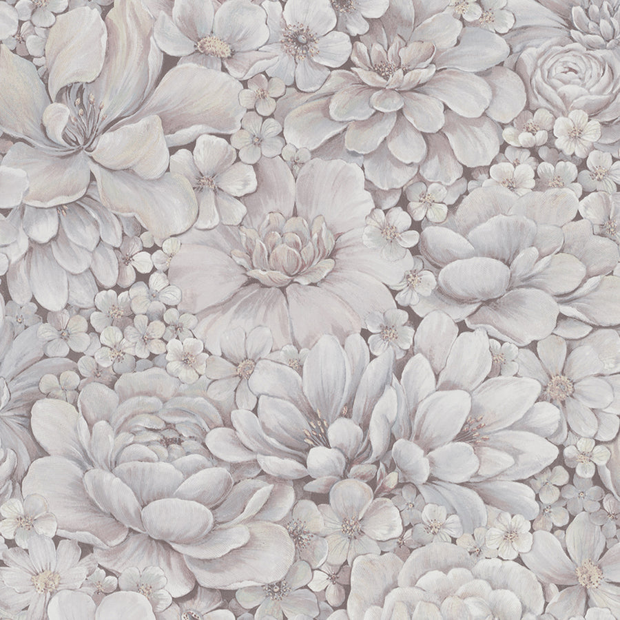 Текстилен ефект Тапет Цветя Цветна Градина Розово Ботаника