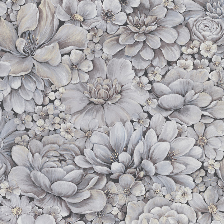 Текстилен ефект Тапет Цветя Цветна Градина Лилаво Ботаника