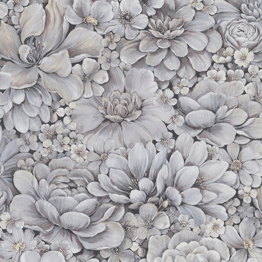 Текстилен ефект Тапет Цветя Цветна Градина Лилаво Ботаника