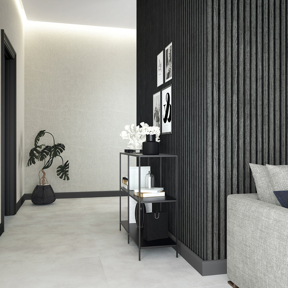 Текстилен ефект Тапет Райе Ламперия Антрацит Ботаника