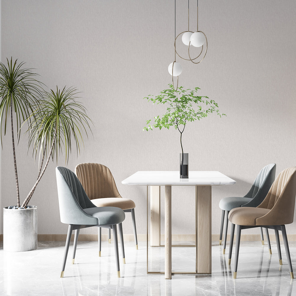 Текстилен ефект Тапет Едноцветен Плат Сиво-розов Ботаника