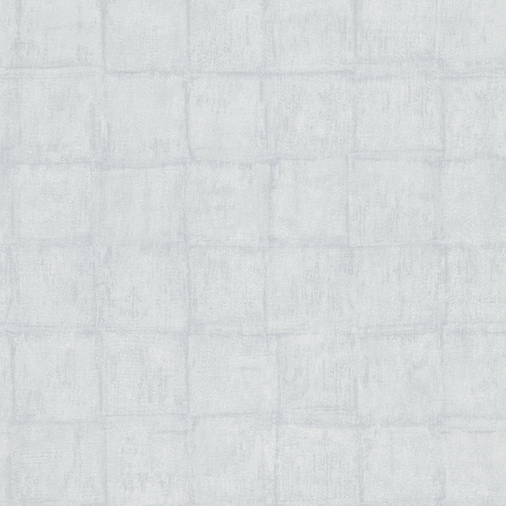 Текстилен ефект Тапет Мазилка Квадрати Сиво-синьо Ботаника