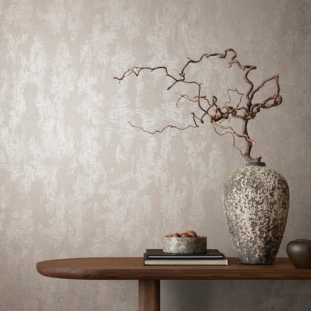 Луксозен копринен ефект Тапет Мазилка Платинено златно City Romance