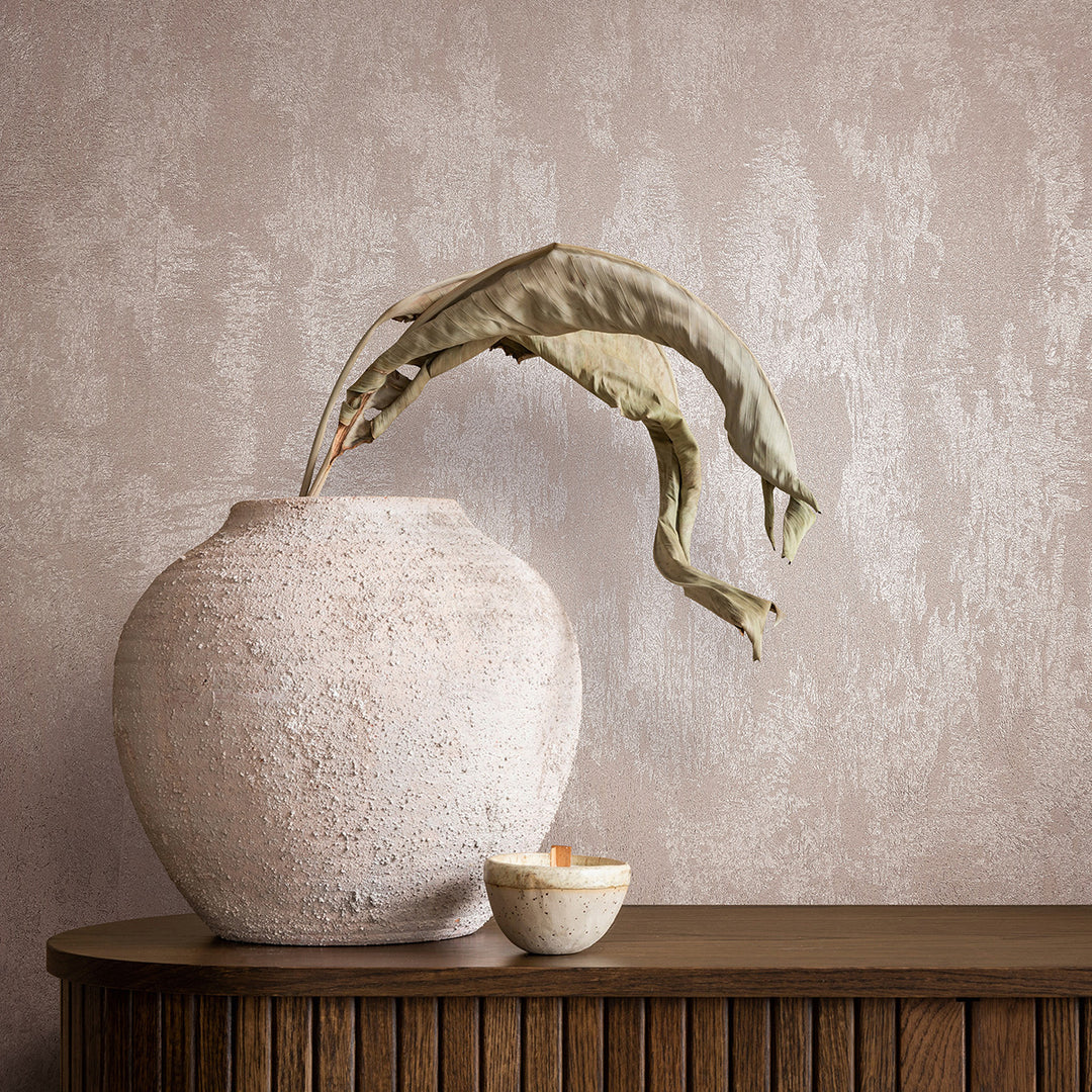 Луксозен копринен ефект Тапет Мазилка Розово златно City Romance