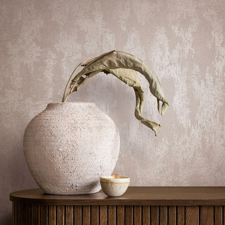 Луксозен копринен ефект Тапет Мазилка Розово златно City Romance