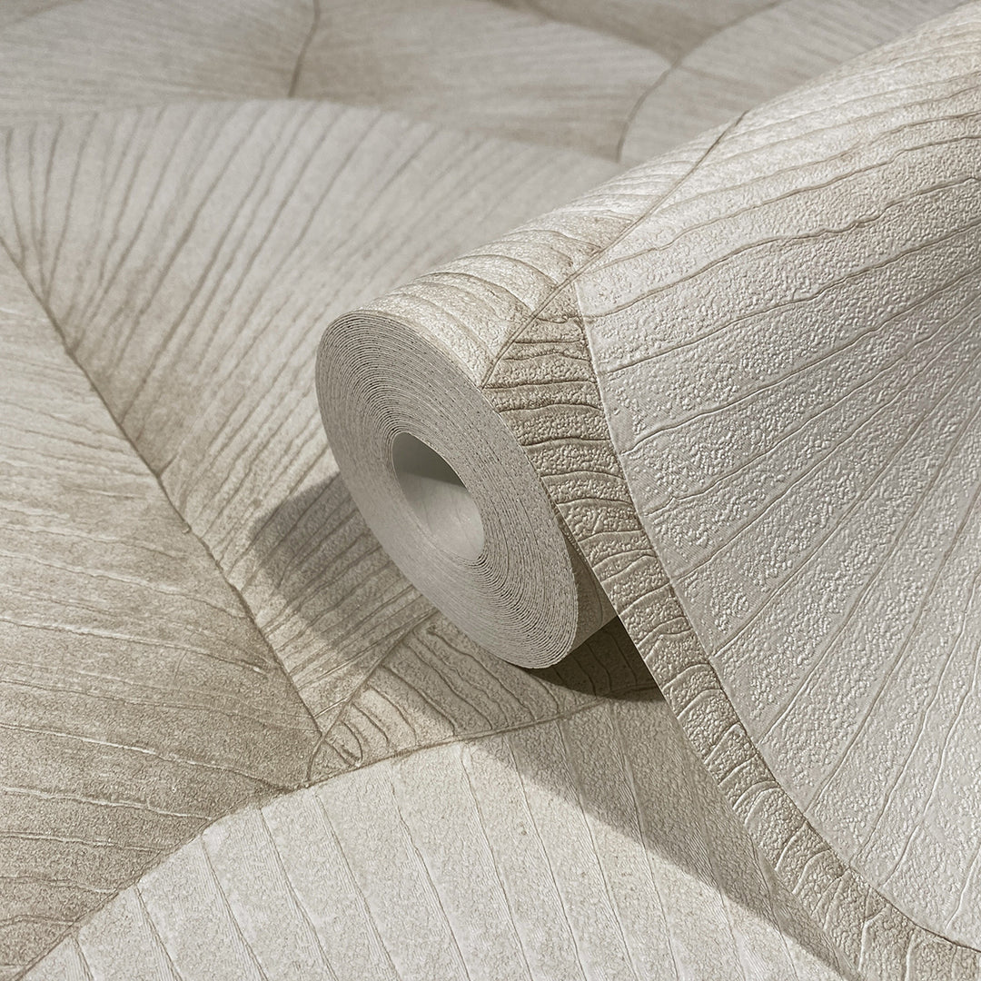 Високоустойчив Тапет Големи листа Кремаво Кумано