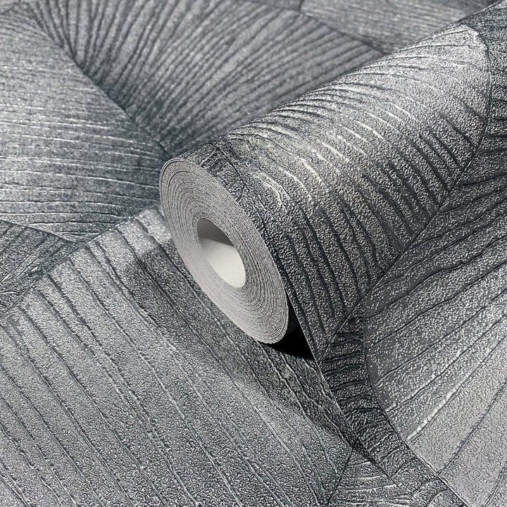 Високоустойчив Тапет Големи листа Сиво зелено Кумано