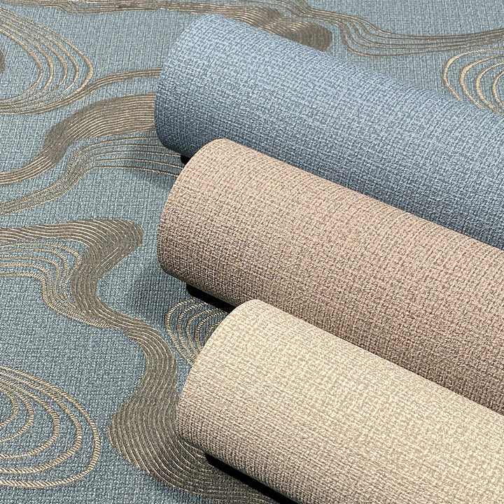 Текстилен ефект Тапет Плат Синьо Кумано