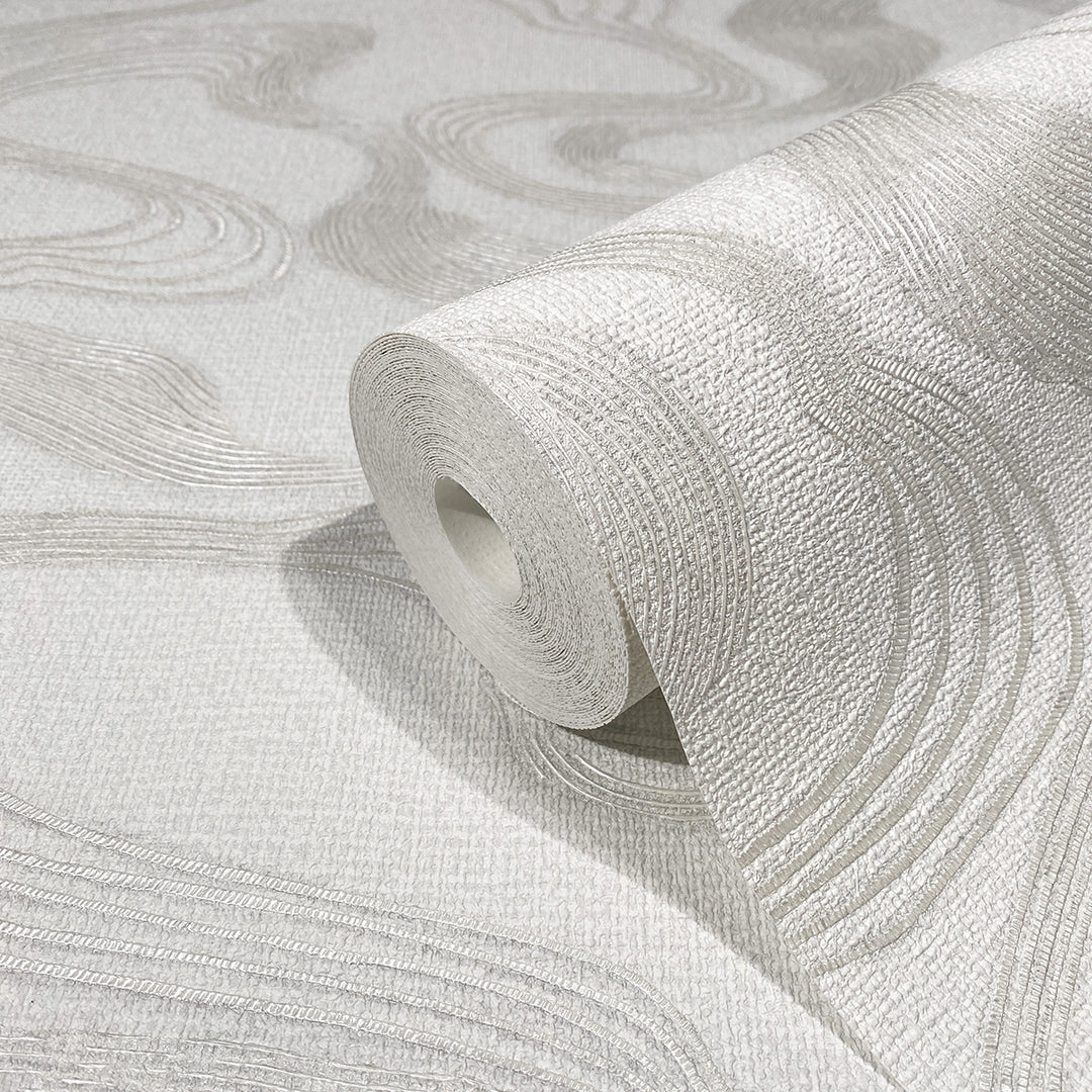 Високоустойчив Тапет Ивици Плат бяло Кумано