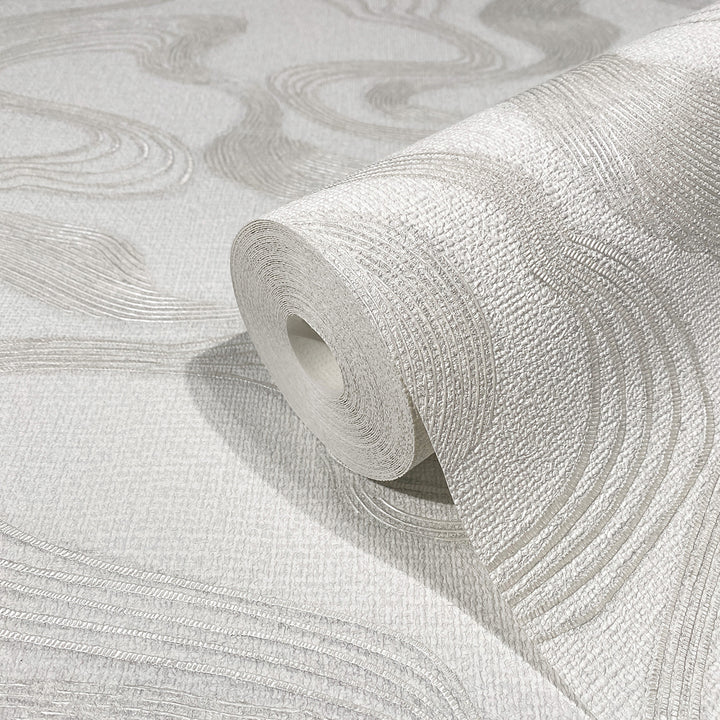 Високоустойчив Тапет Ивици Плат бяло Кумано