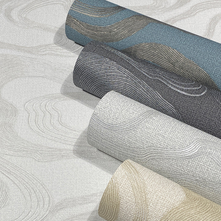 Високоустойчив Тапет Ивици Плат сиво Кумано