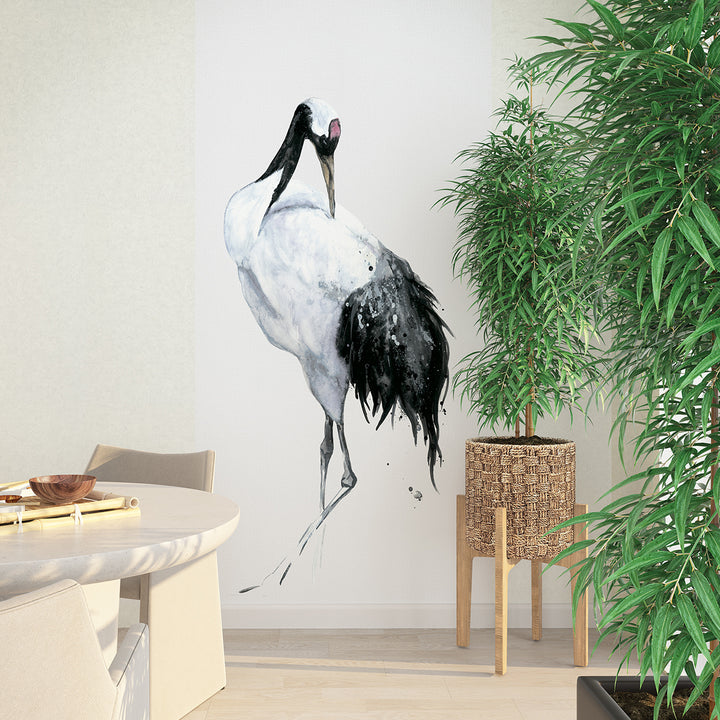 Високоустойчив Тапет-Пано Жерав 1 акварел Бяло 2ч. Кумано