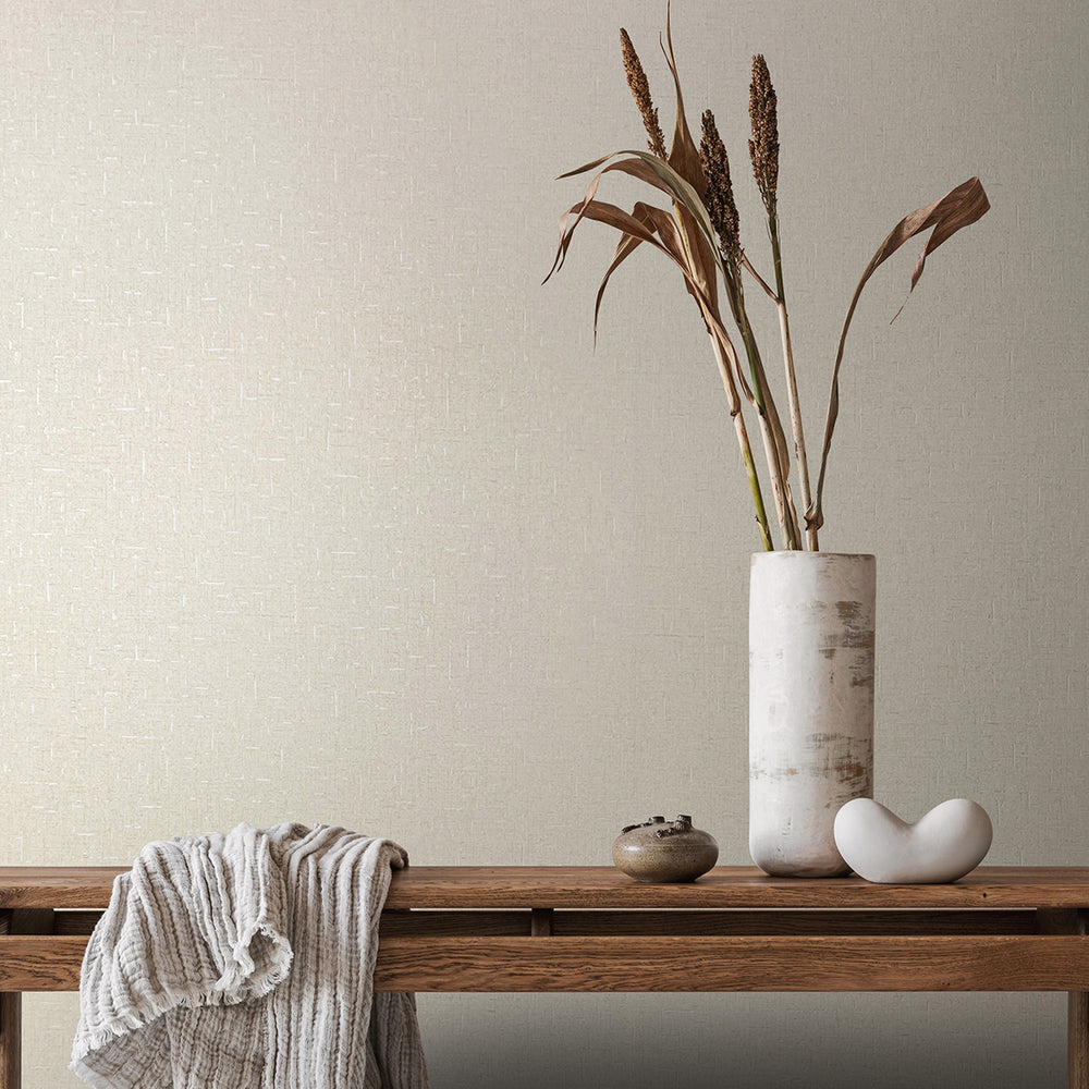 Луксозен текстилен ефект Тапет Едноцветен Бежово плат City Romance