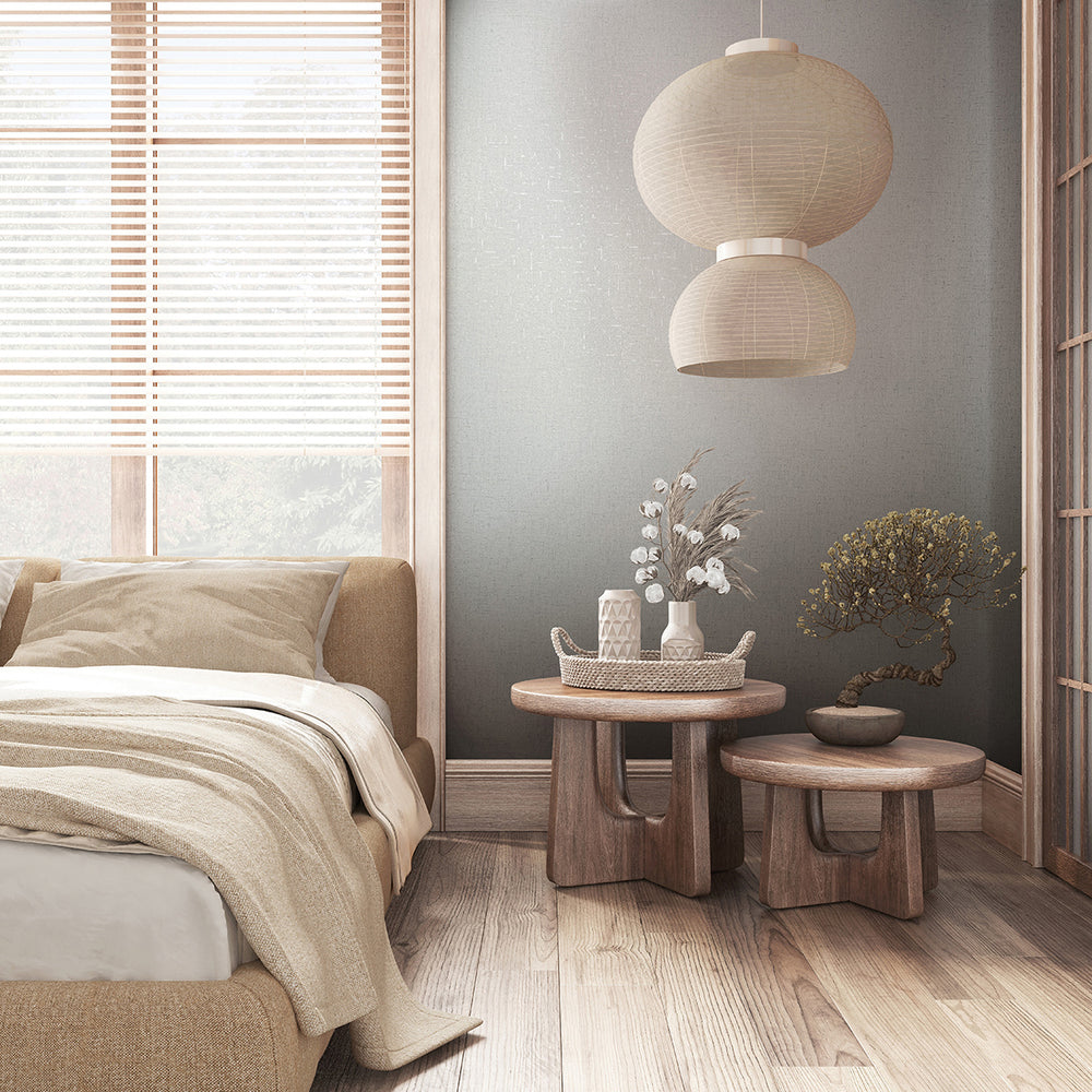 Луксозен текстилен ефект Тапет Едноцветен Сребърно беж плат City Romance