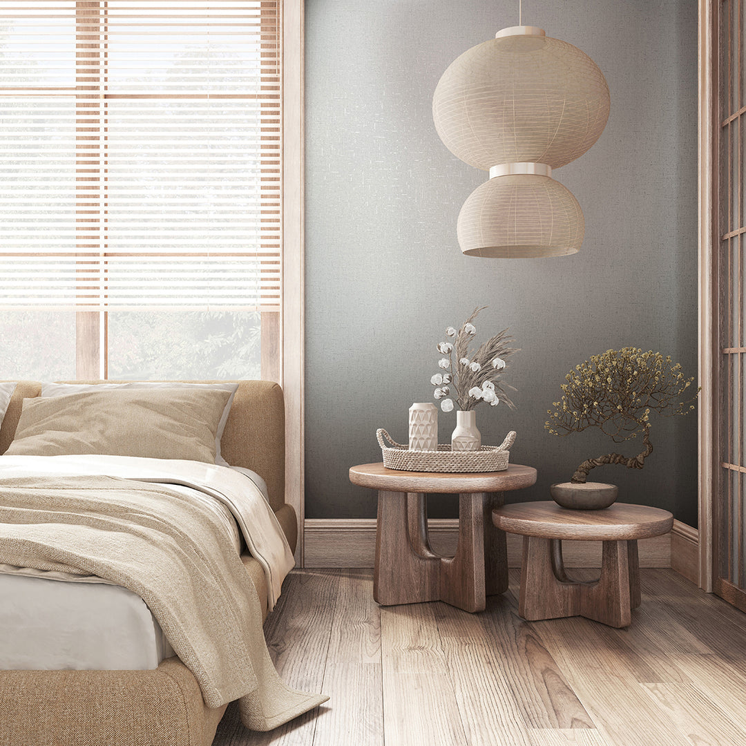 Луксозен текстилен ефект Тапет Едноцветен Сребърно беж плат City Romance