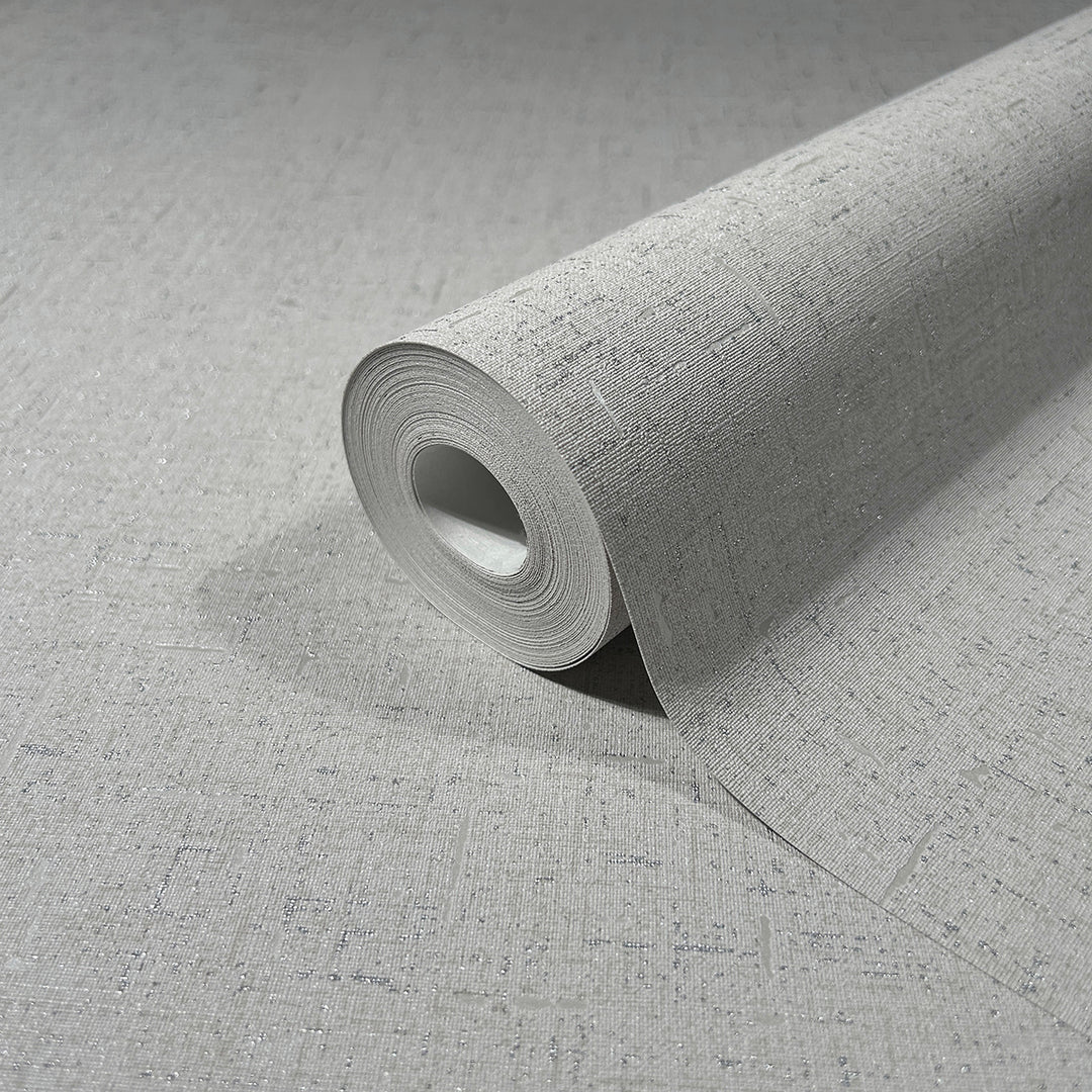 Луксозен текстилен ефект Тапет Едноцветен Сребърно беж плат City Romance