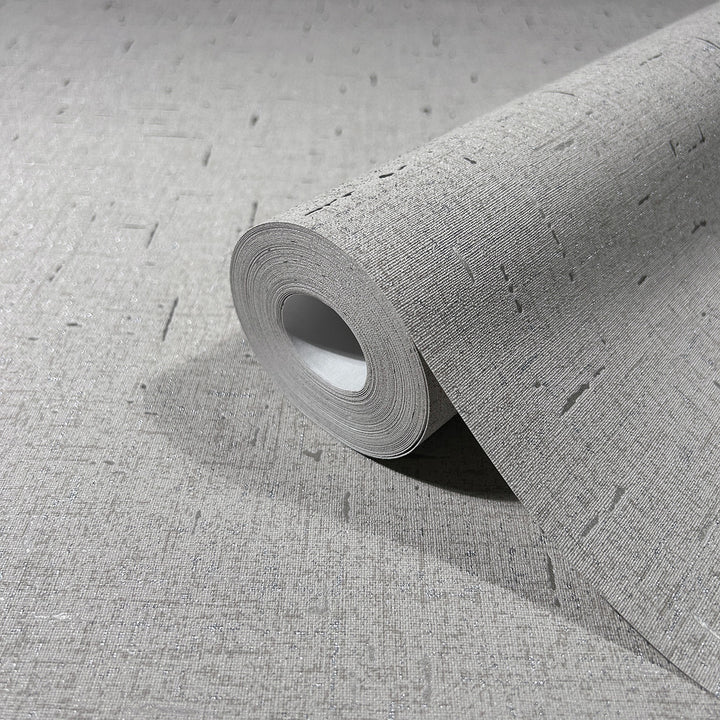 Луксозен текстилен ефект Тапет Едноцветен Сиво сребърно плат City Romance