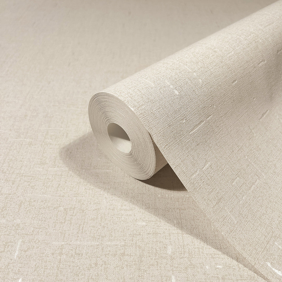 Луксозен текстилен ефект Тапет Едноцветен Светло бежово плат City Romance