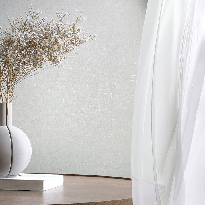 Луксозен текстилен ефект Тапет Едноцветен Бяло плат City Romance
