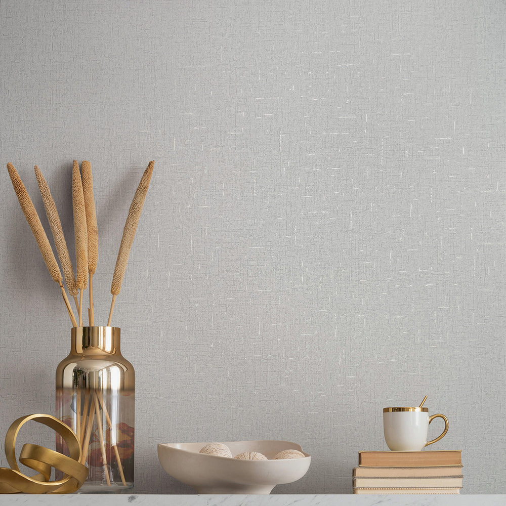 Луксозен текстилен ефект Тапет Едноцветен Кремаво плат City Romance