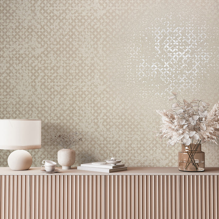 Луксозен Тапет Винтидж Кръгове Бежово City Romance