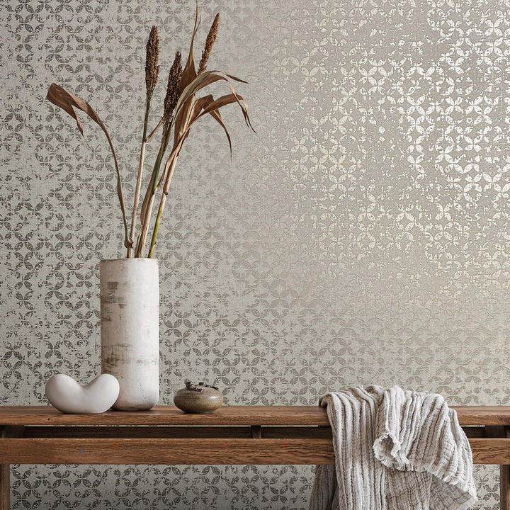 Луксозен Тапет Винтидж Кръгове Сиво бежово City Romance