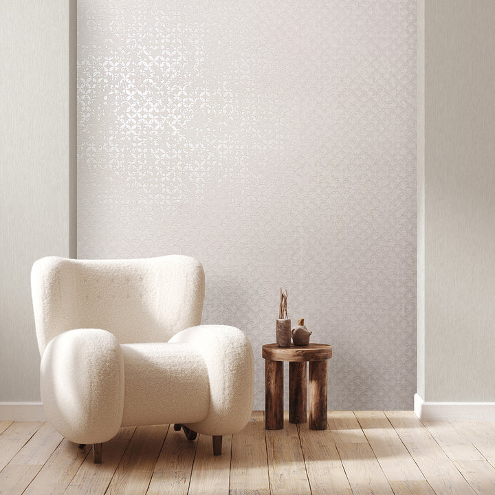 Луксозен Тапет Винтидж Кръгове Сребърно бежово City Romance