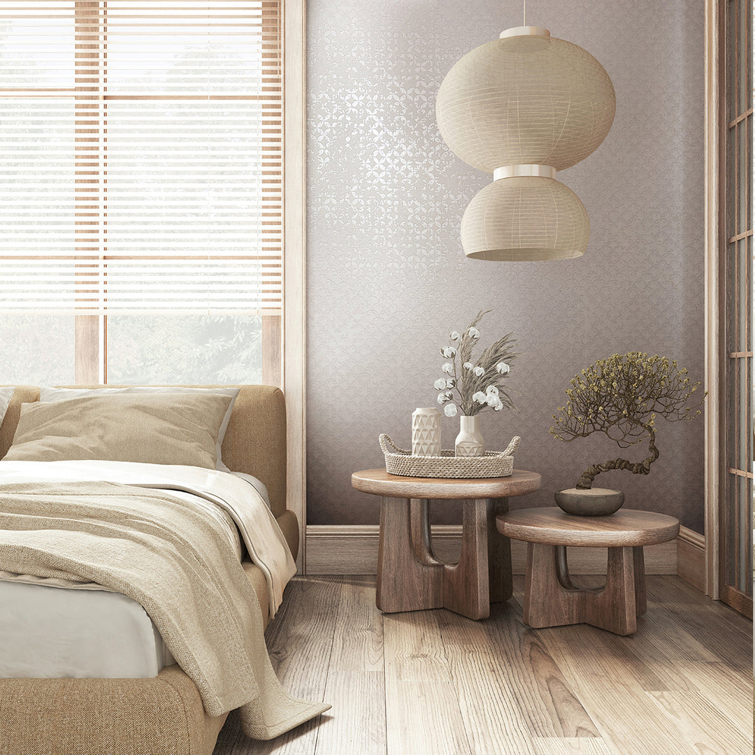 Луксозен Тапет Винтидж Кръгове Сребърно бежово City Romance