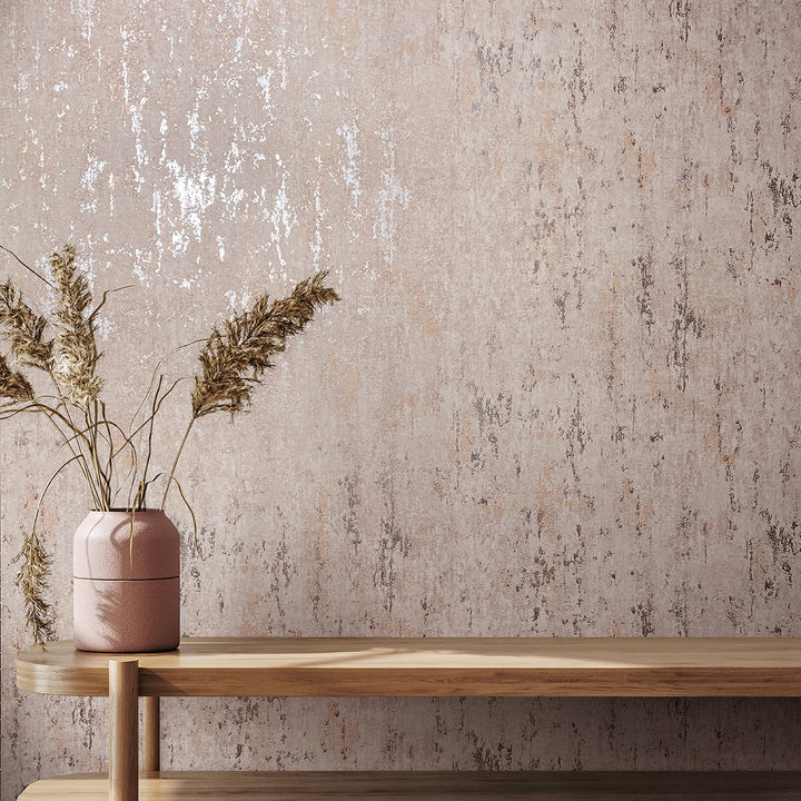 Луксозен Тапет Винтидж мазилка Бежово-медно City Romance