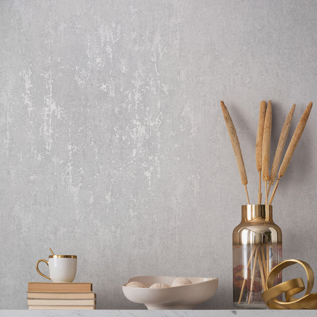 Луксозен Тапет Винтидж мазилка Бяло City Romance